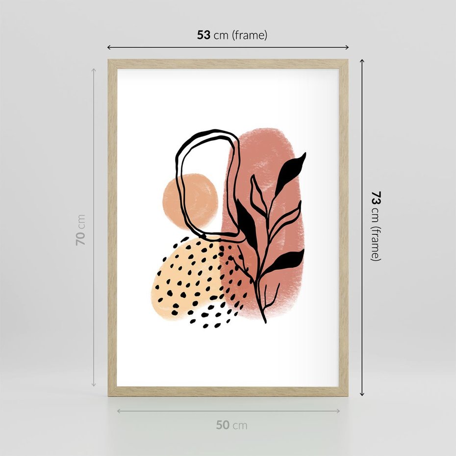 Plakat w ramie 50x70 - Migotliwe Harmonie - abstrakcja, sztuka nowoczesna - rama drewno