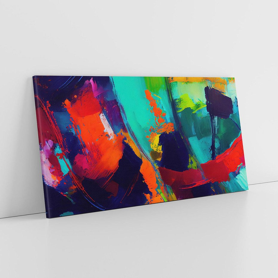 Obraz na płótnie 140x70 - Abstrakcyjne wizje czasu - żywe radosne kolory, plamy kolory