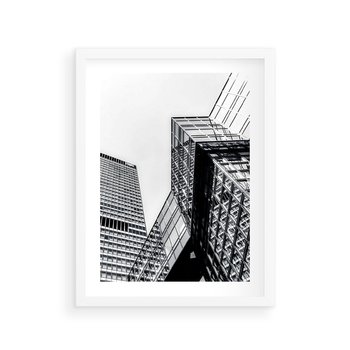 Plakat w ramie 50x70 - Fotografia Wieżowców - architektura, budynki - rama biała