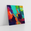 Obraz na płótnie 40x40 - Abstrakcyjne wizje czasu - żywe radosne kolory, plamy kolory