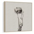 Obraz w ramie 80x80 - Kwiatowa Symfonia w Szarościach - czarno biała odbitka, jak fotografia - rama drewno