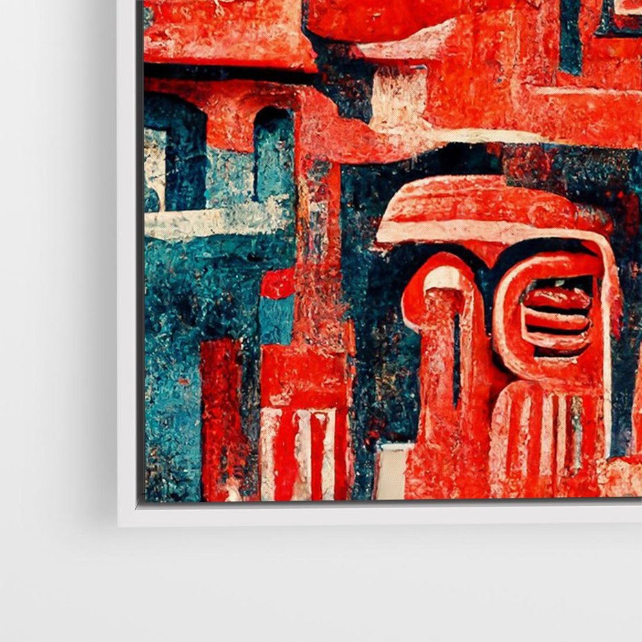 Obraz w ramie 100x70 - Mistyka Wschodnich Światów - orientalna sztuka, nawiązanie do Japonii - rama biała