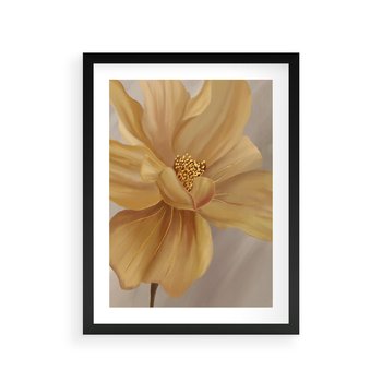 Plakat w ramie 50x70 - Kwiaty malowane olejem - eksplozja kolorów - kwiaty, malowane - rama czarna