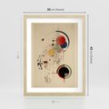 Plakat w ramie 30x40 - Impulsy Wydobyte z Cienia - abstrakcyjna geometryczna kompozycja, koła linie - rama drewno