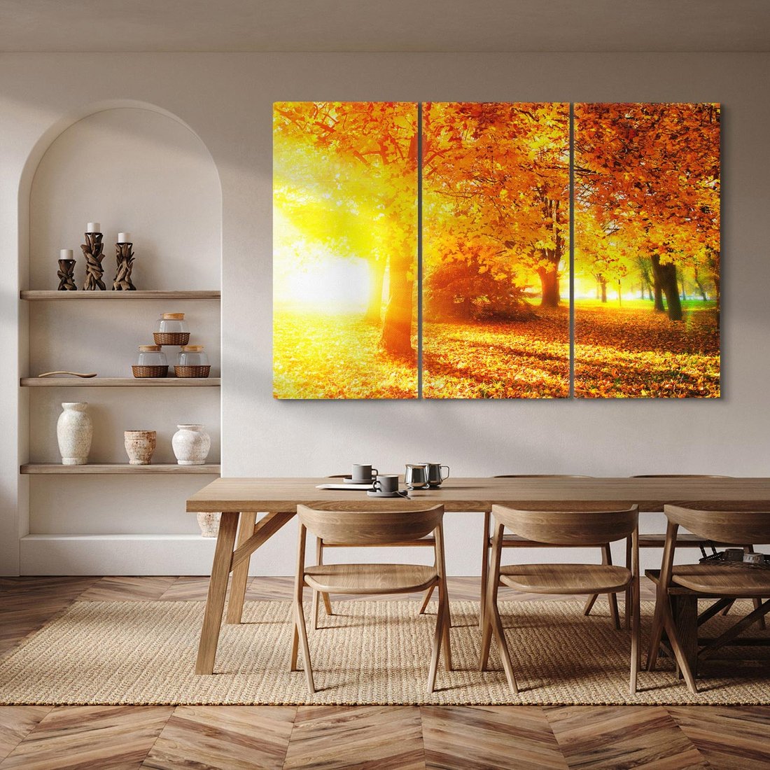 Obraz na płótnie 120x80 - Magia jesiennego lasu - las, drzewa