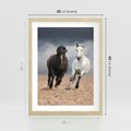 Plakat w ramie 30x40 - Siła koni w galopie - konie, galop - rama drewno