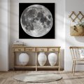 Obraz w ramie 50x50 - Księżycowa Aura - zdjęcie, ogromny księżyc na czarnym tle - rama drewno