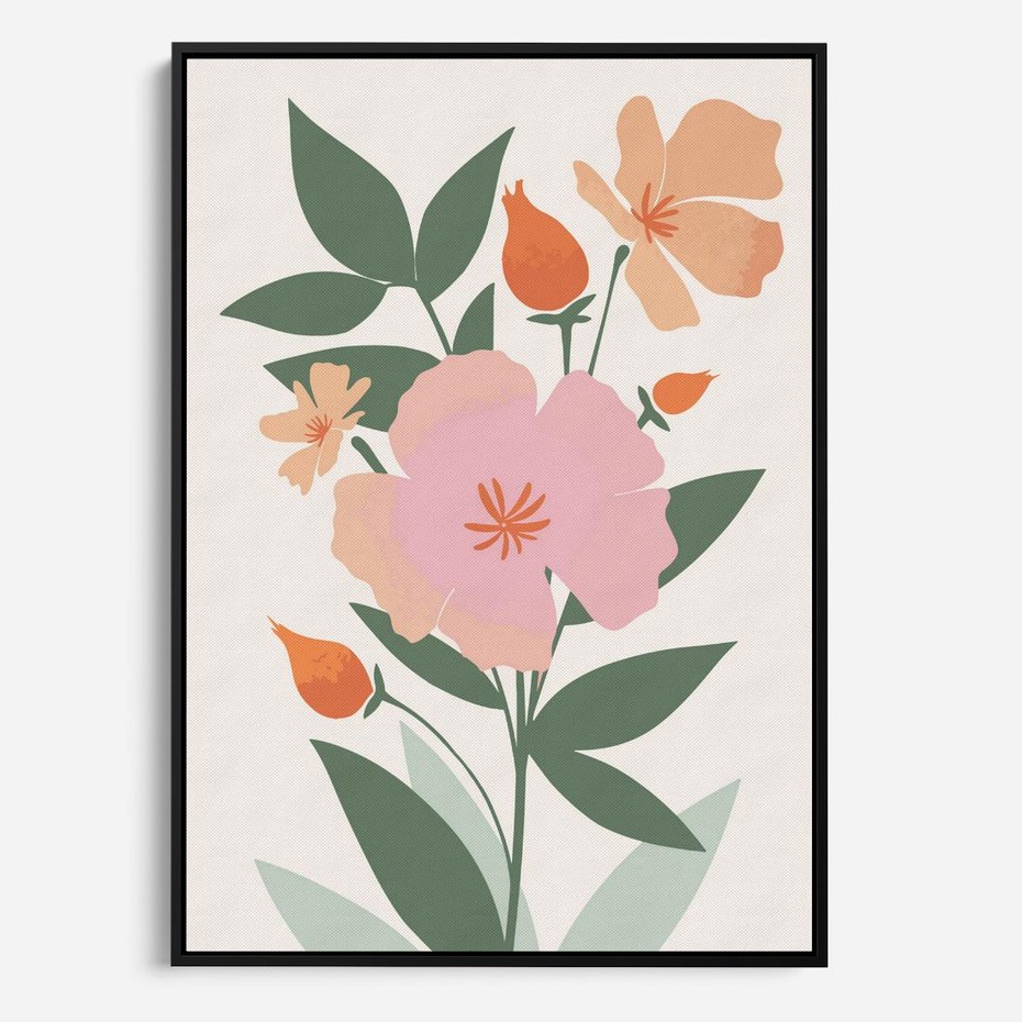 Obraz w ramie 50x70 - Kwiatowe Nastroje - kwiat, sztuka nowoczesna - rama czarna