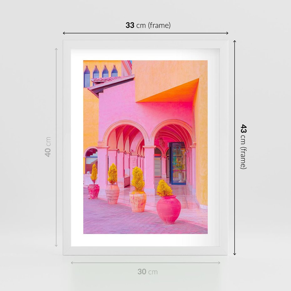 Plakat w ramie 30x40 - Marokańskie pastele - marokański, pastele - rama biała