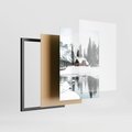 Zestaw obrazy w ramie 30x40 galeria - Zimowa, chatka, w, górach - rama czarna