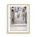 Plakat w ramie 50x70 - Urokliwa uliczka w perspektywie - uliczka, perspektywa - rama drewno