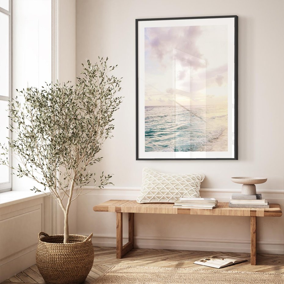 Plakat bez ramy 30x40 - Pastelowa Plaża - plaża, pastelowe kolory