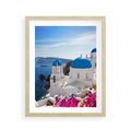 Plakat w ramie 40x50 - Perspektywa na Santorini - Santorini, perspektywa - rama drewno