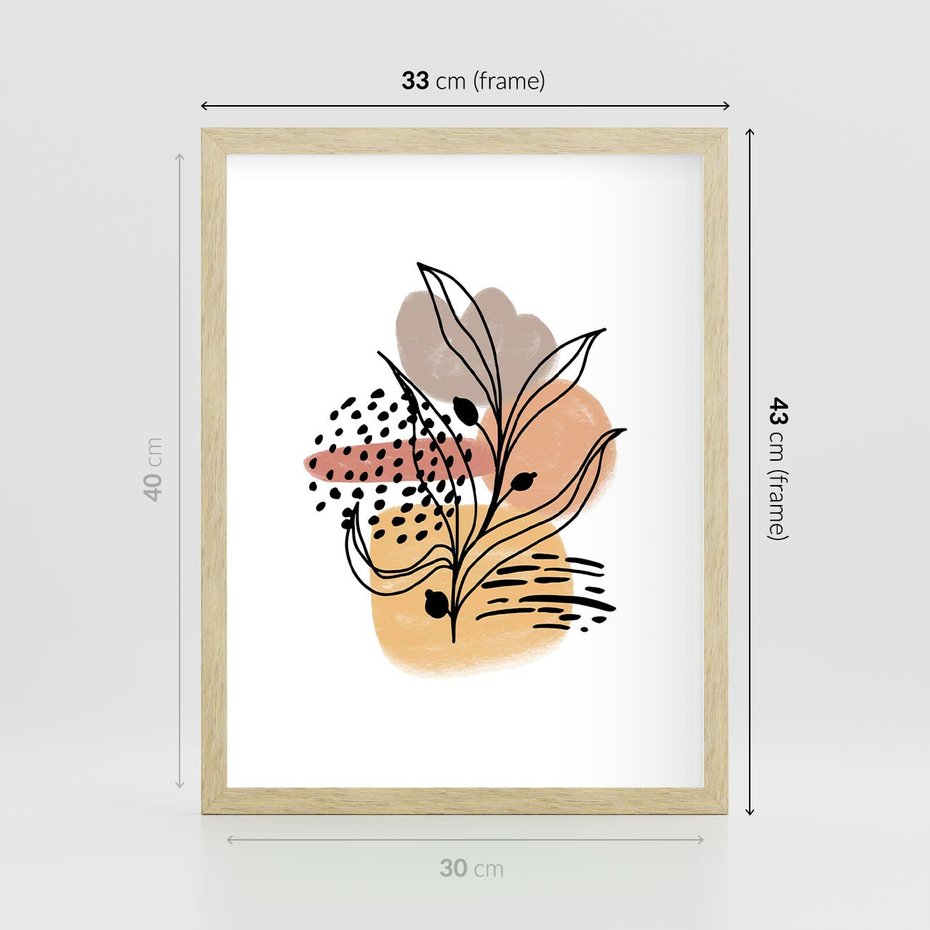 Plakat w ramie 30x40 - Rozkwitająca Innowacja - abstrakcja, sztuka nowoczesna - rama drewno