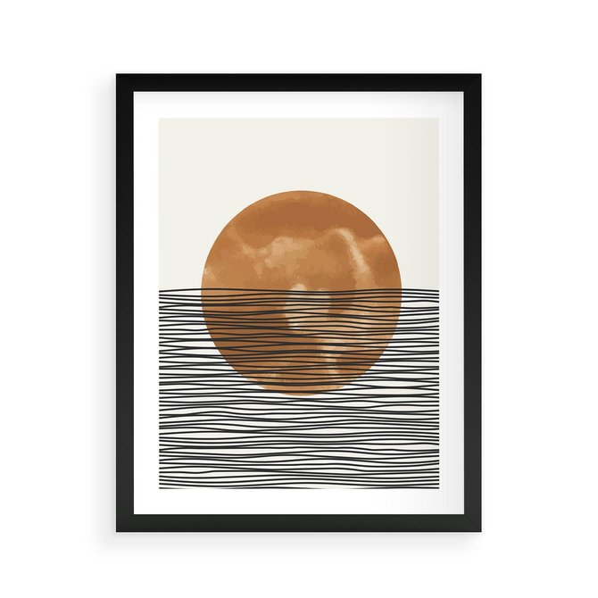 Plakat w ramie 40x50 - Okrąg Mocy - boho obraz, geometria - rama czarna
