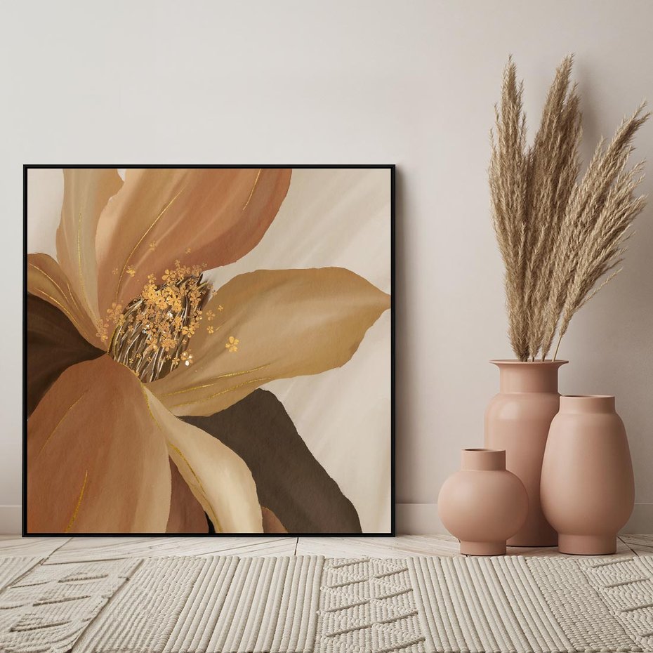 Obraz w ramie 50x50 - Wyraz Luksusu - sztuka, nowoczesna - rama czarna