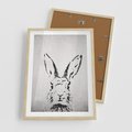 Plakat w ramie 50x70 - Szkicowany królik w grafice - szkic, królik - rama drewno