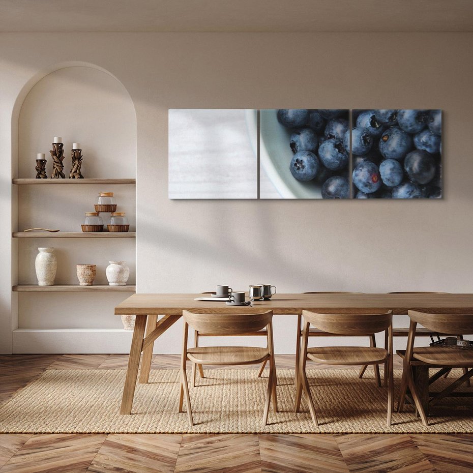 Obraz na płótnie 120x40 - Borówki - Owocowy Urok Lasu - borówki, owoce