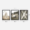 Zestaw obrazy w ramie 50x70 galeria - Chata, szopa, w, górach - rama czarna