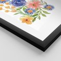 Plakat w ramie 30x40 - Migocące Widoki Kwiatów - akwarelowe polne kwiaty, minimalistyczny plakat - rama czarna