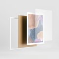 Plakat w ramie 50x70 - Rozmyte Akwarelowe Marzenia - abstrakcyjne akwarelowe plamy, pastele - rama biała