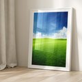 Plakat w ramie 40x50 - Łąka pod Niebem - łąka, niebo - rama biała