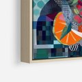Obraz w ramie 80x80 - Migocące Widoki Harmonii - abstrakcyjny obraz, jak picasso - rama drewno