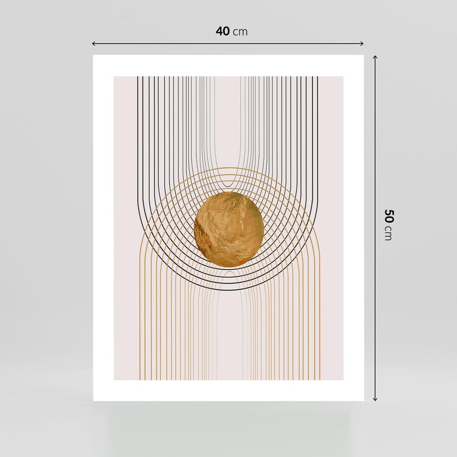 Plakat bez ramy 40x50 - Złota Geometria - styl modern, złoto