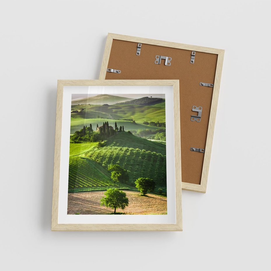Plakat w ramie 40x50 - Prowansja: malownicze winnice w kraju Włoch - Prowansja, Włochy - rama drewno