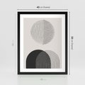 Plakat w ramie 40x50 - Przenikająca Rzeczywistość - abstrakcyjna kompozycja, okręgi i półokręgi - rama czarna