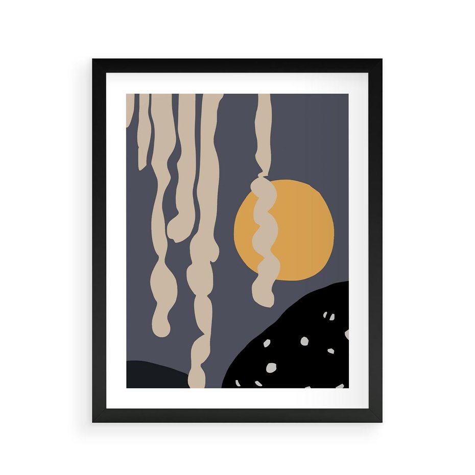 Plakat w ramie 40x50 - Intrygujący Mrok - ciemny, mroczny plakat - rama czarna