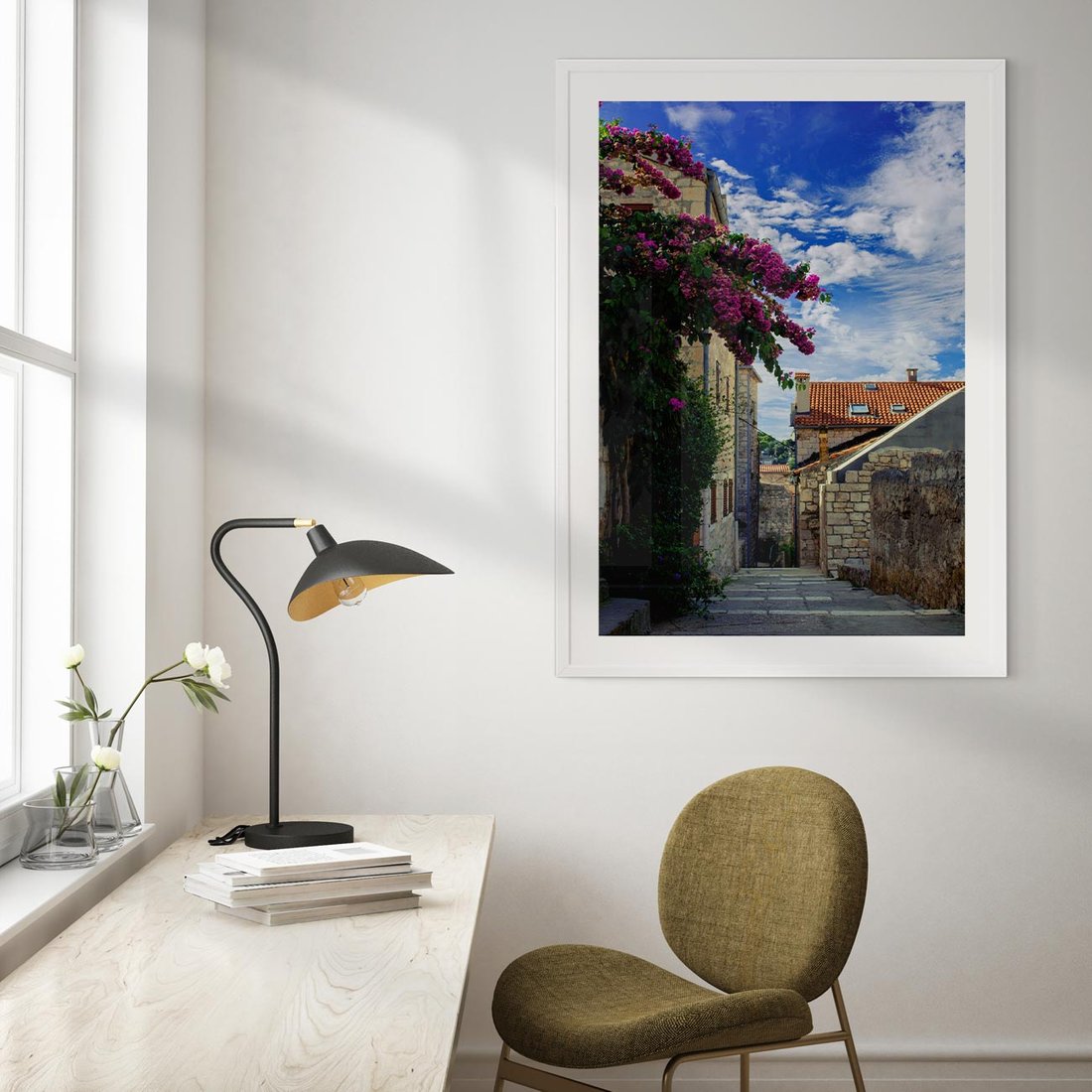 Plakat bez ramy 30x40 - Uliczka: perspektywa w mieście - uliczka, perspektywa