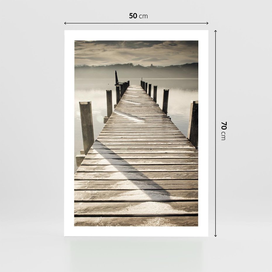 Plakat bez ramy 50x70 - Idylliczny pomost nad jeziorem - pomost, jezioro