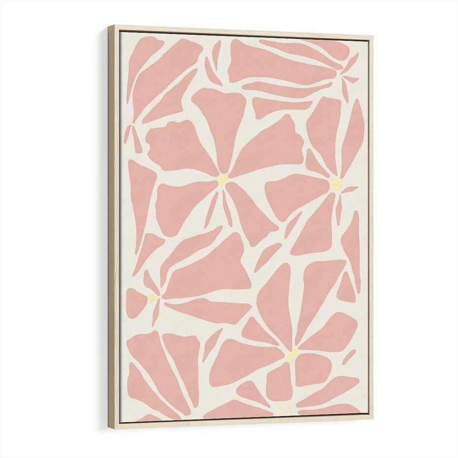 Obraz w ramie 80x120 - Akwarelowe Promienie - abstrakcyjne boho kwiaty, kompozycja - rama drewno