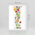Plakat w ramie 50x70 - Kulinarne Inspiracje - owoce, woda - rama biała