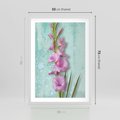 Plakat w ramie 50x70 - Piękno w delikatności - kwiaty, różowe - rama biała