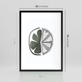 Plakat w ramie 50x70 - Cytrynowe Echo - minimalistyczny plakat, cytryna - rama czarna