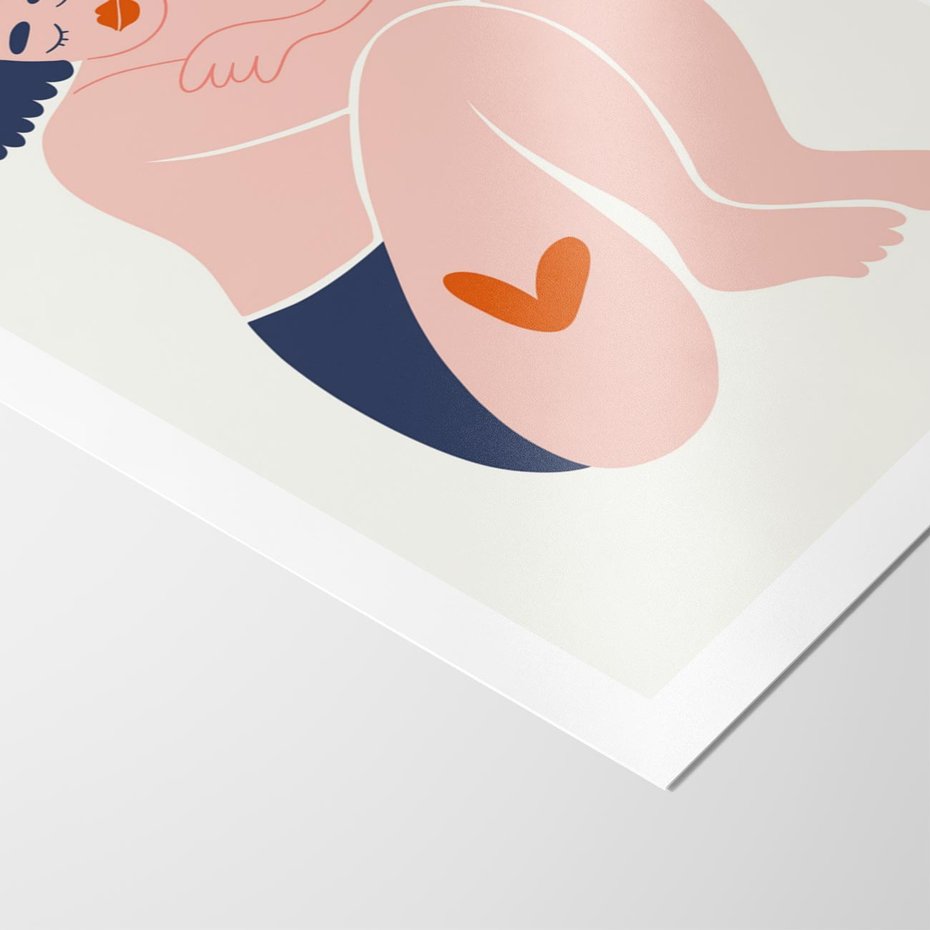 Plakat bez ramy 21x30 - Melodia snów na płótnie - zakochana kobieta, graficzny obraz