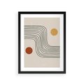 Plakat w ramie 30x40 - Czysta Refleksja - abstrakcyjna sztuka, boho kształty - rama czarna