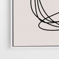 Obraz w ramie 80x120 - Strukturalne Kontrasty - abstrakcyjne szkicowane linie, minimalizm - rama biała