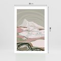 Plakat bez ramy 21x30 - Szarawe Wzgórza - pastelowy krajobraz, nowoczesny plakat
