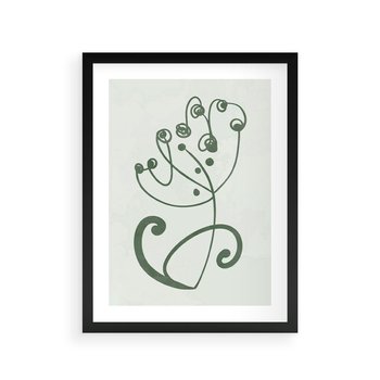 Plakat w ramie 40x50 - Zieleń Wyjątkowego Ukojenia - zielony odcień, abstrakcja - rama czarna