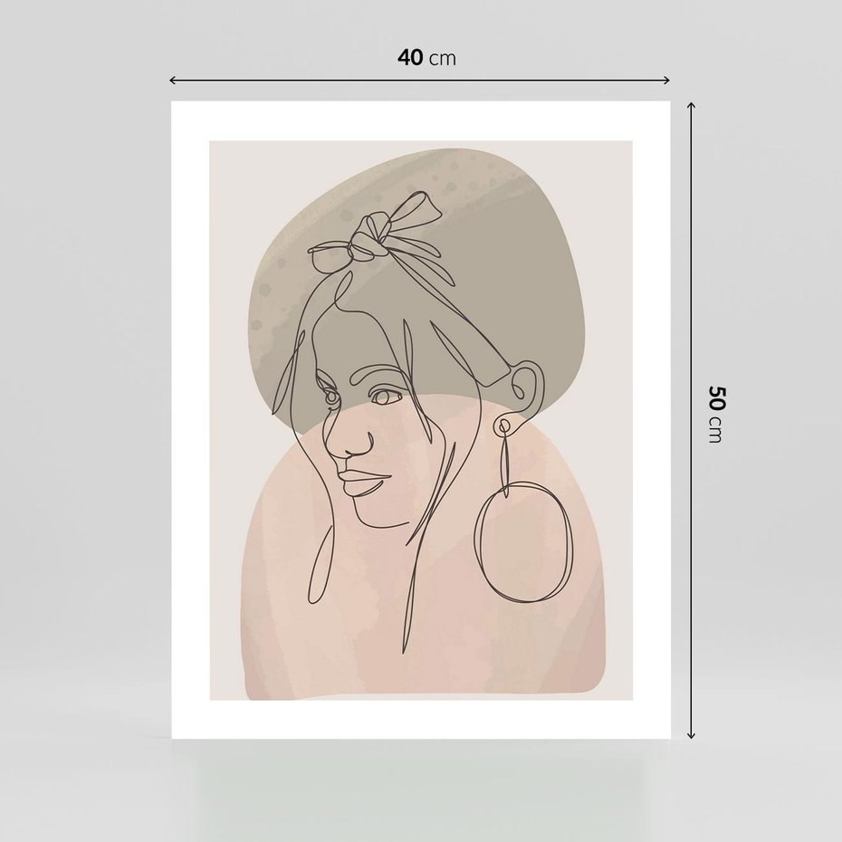 Plakat bez ramy 40x50 - Kobieta w Linii: Akwarelowa Harmonia - kobieta one line, grafika