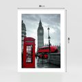 Plakat bez ramy 30x40 - Uliczka z charakterystyczną budką w Londynie - Londyn, budka