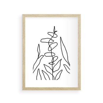 Plakat w ramie 40x50 - Konturem Naznaczone - mroczna sztuka, minimalizm - rama drewno