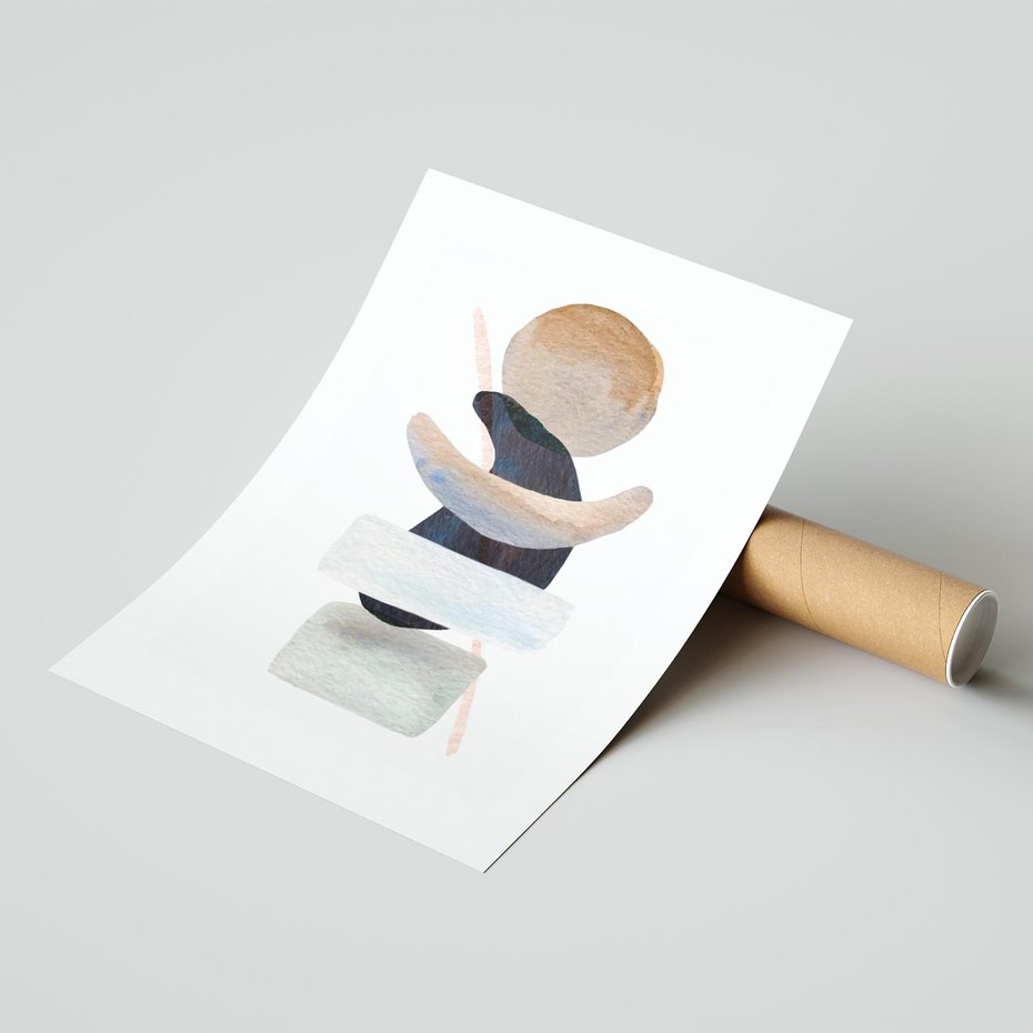 Plakat bez ramy 50x70 - Rozkwitające Nowe Wymyślności - abstrakcja, akwarelowe plamy