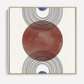 Obraz w ramie 80x80 - Księga Impulsów - nowoczesny plakat, styl midcentury - rama drewno