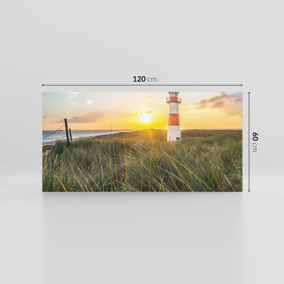 Obraz na płótnie 120x60 - Magia latarni przy zachodzie - latarnia, zachód