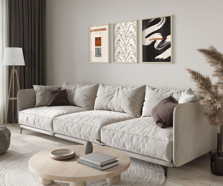 Zestaw obrazy w ramie 50x70 galeria - Plakaty, sztuka, art - rama drewno