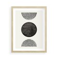 Plakat w ramie 50x70 - Tajemnicza Kompozycja - abstrakcyjne czarno białe formy, minimalizm - rama drewno